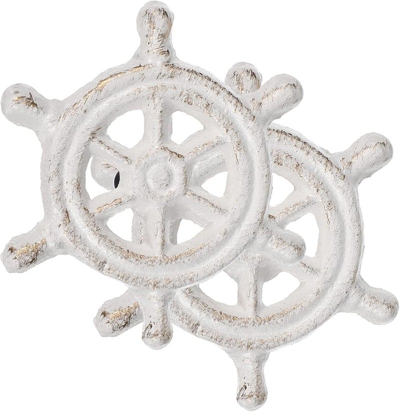 Ocean Theme Cast Iron Wardrobe Handles Retro Drawer Pull Knobs 2Pcs Set - Image 1